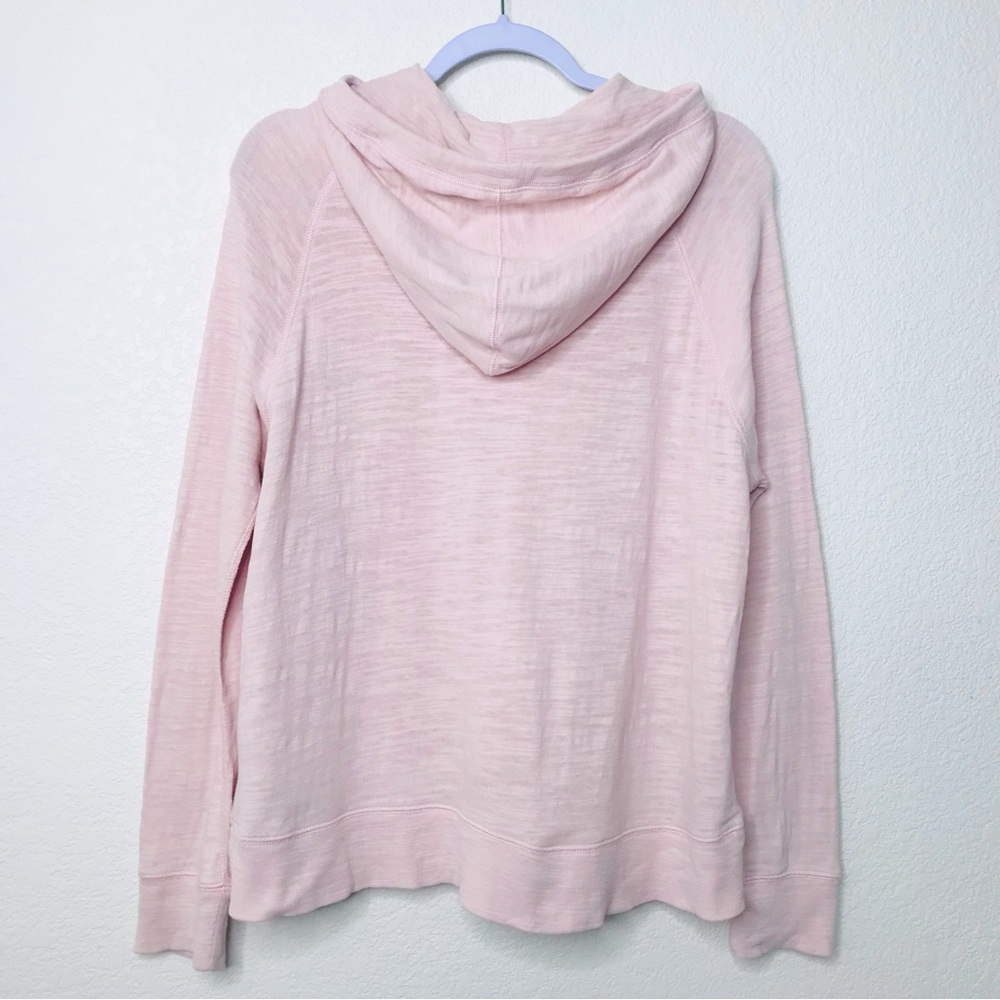 FAHERTY Sunwashed Organic Cotton Slub Knit Hoodie Light Pink - Picture 9 of 13